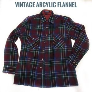 TARLETON vintage Plaid Acrylic Flannel Shirt, M